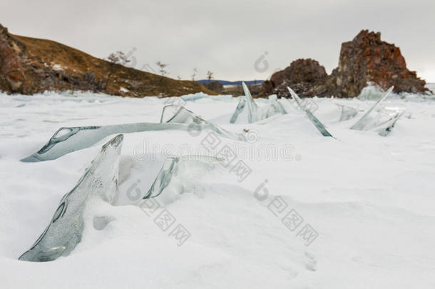 冬季冰冻贝加尔湖