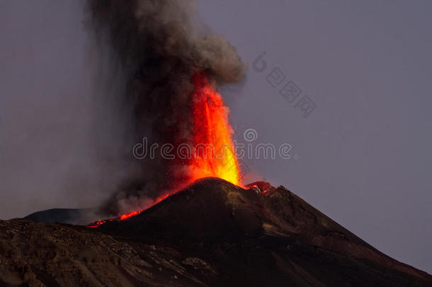 埃特纳<strong>火山</strong>喷发