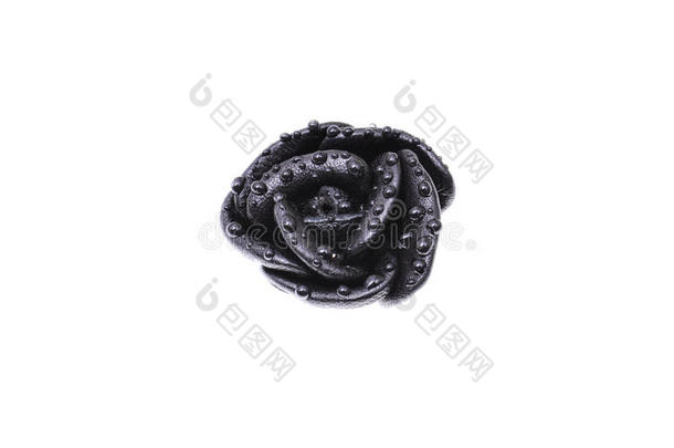 黑色皮革<strong>玫瑰</strong>白色背景。