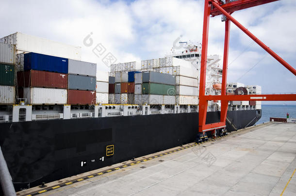 集装箱在港口的操作与起重机和龙门装卸集装箱