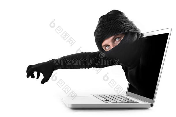 黑客和网络罪犯用抓取和窃取概念密码黑客和网络犯罪的计算机屏幕