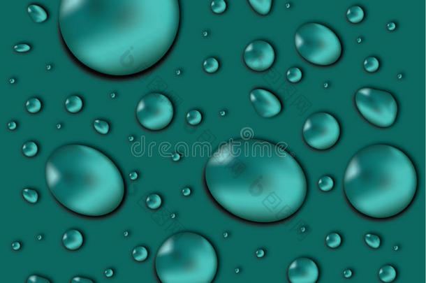 蓝色蓝色的泡沫液滴绿色