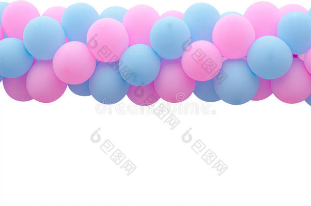 粉色和蓝色气球