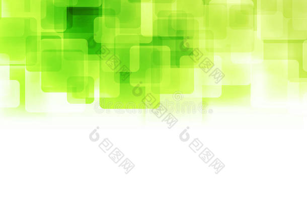 绿色闪亮的方块技术背景。 矢量