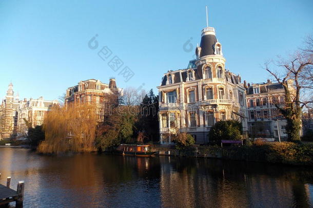 阿姆斯特丹美丽的欧洲房子荷兰