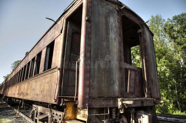 废弃的<strong>老式火车</strong>车。