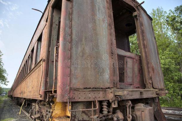 废弃的老式火车车。
