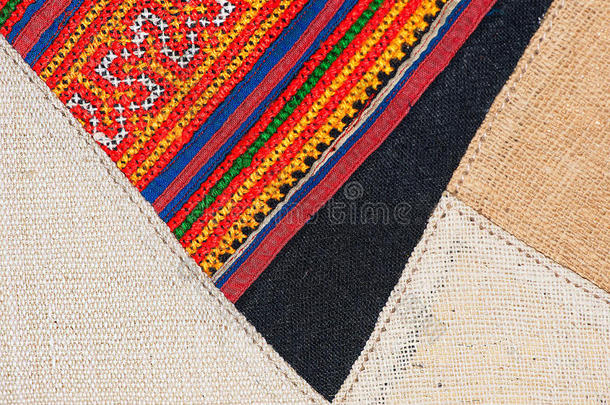 彩色泰国秘鲁风格地毯表面特写。<strong>更多</strong>的这个主题和<strong>更多</strong>的纺织品在我的港口破烂旧破布