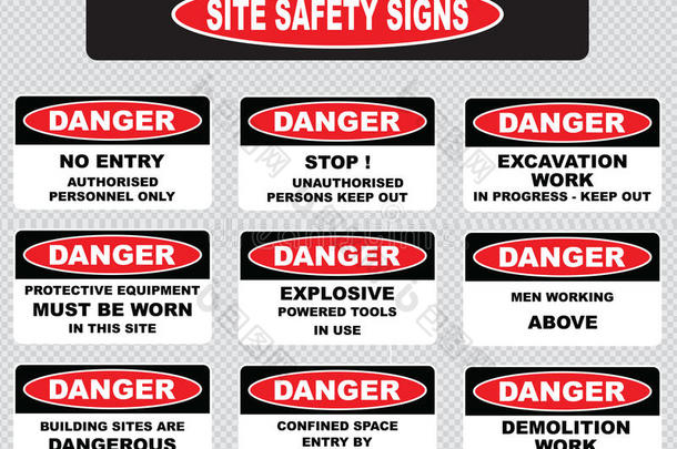 各种危险标志、现场<strong>安全标志</strong>
