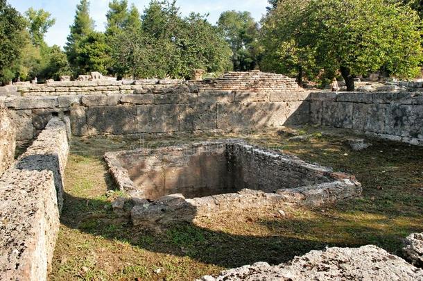 希腊古<strong>奥林匹亚</strong>考古遗址的建筑遗迹