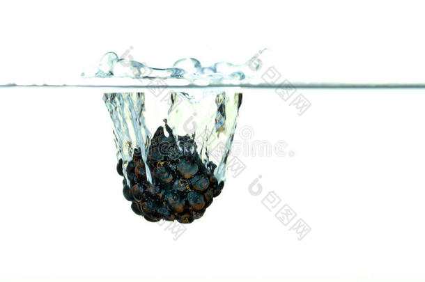黑莓掉入水中溅起水花