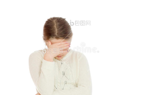 惭愧的美丽的白种人小孩覆盖图片-包图网企业站