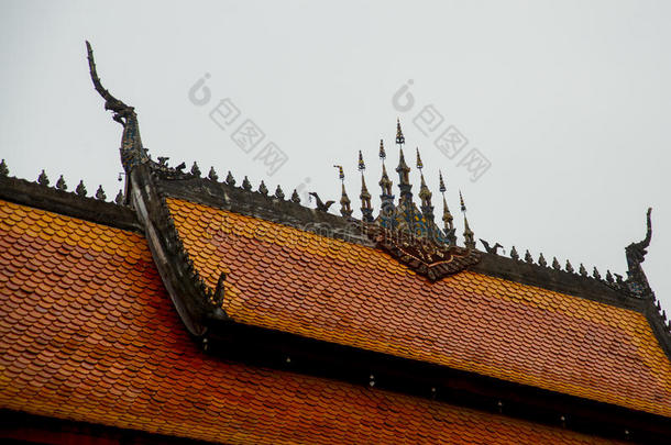佛教<strong>寺庙</strong>。 <strong>寺庙</strong>的屋顶。LuangPrabang.laos。