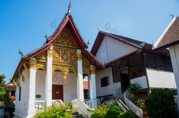 佛教寺庙与黄金。LuangPrabang.laos。