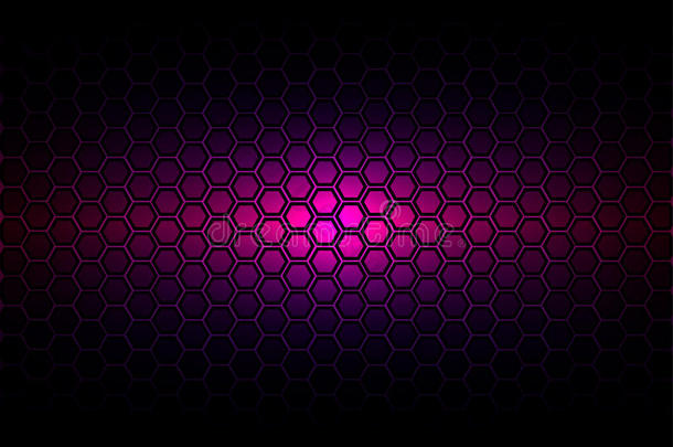 <strong>深紫色背景</strong>上的抽象图案六边形