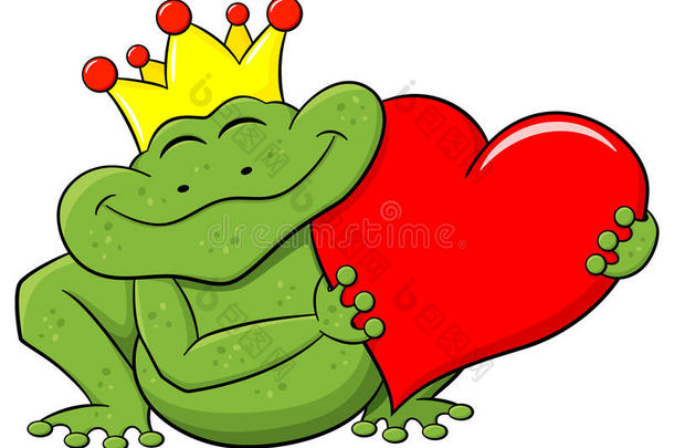 青蛙王子抱着一颗红色的心