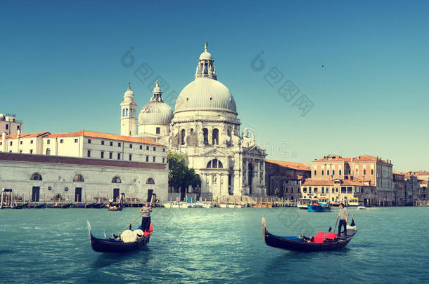 意大利威尼斯，<strong>大运</strong>河和圣玛丽亚教堂