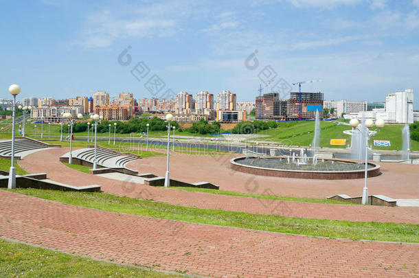 城市Cheboksary，Chuvashia，俄罗斯，五月。