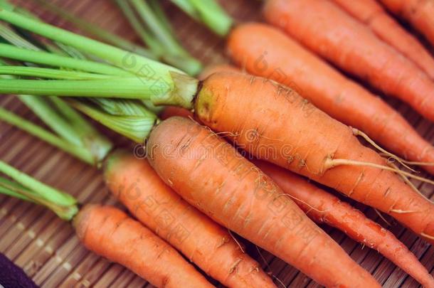 婴儿胡萝卜，新鲜蔬菜，农药和无毒。