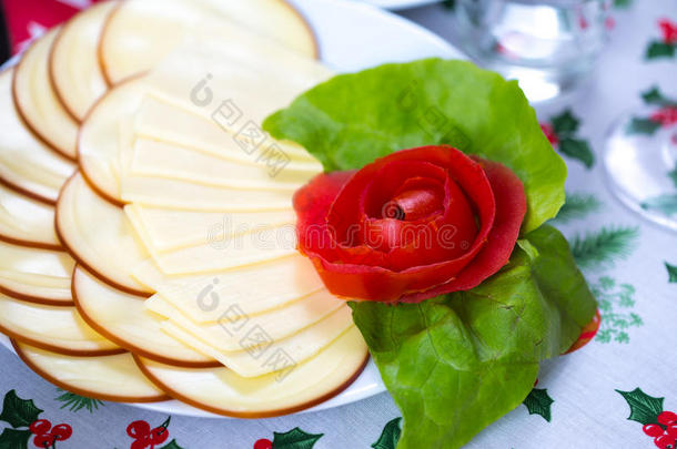 装饰盘子，清淡健康的饭菜