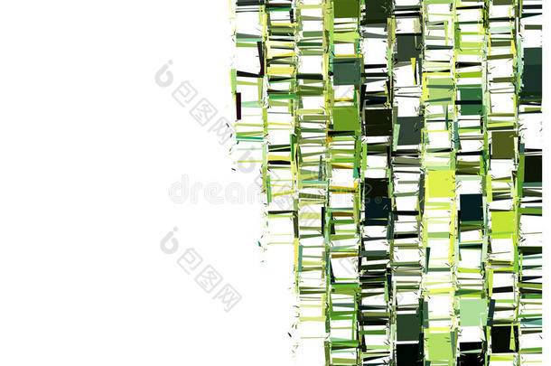 绿色<strong>碎裂</strong>的抽象图案超过白色
