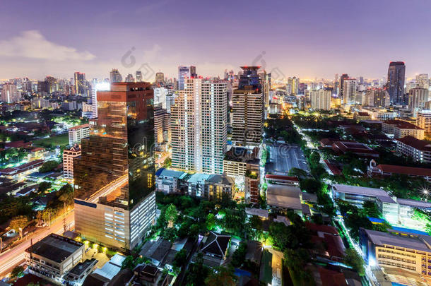 曼谷城市<strong>夜景</strong>与美好的天空，曼谷，<strong>泰国</strong>