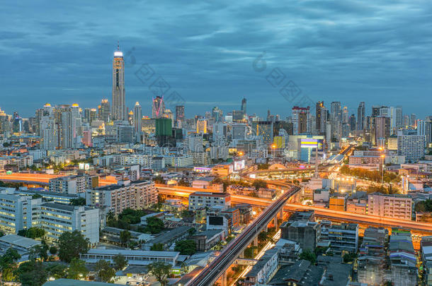 曼谷市<strong>夜景</strong>与美丽的天空，<strong>泰国</strong>