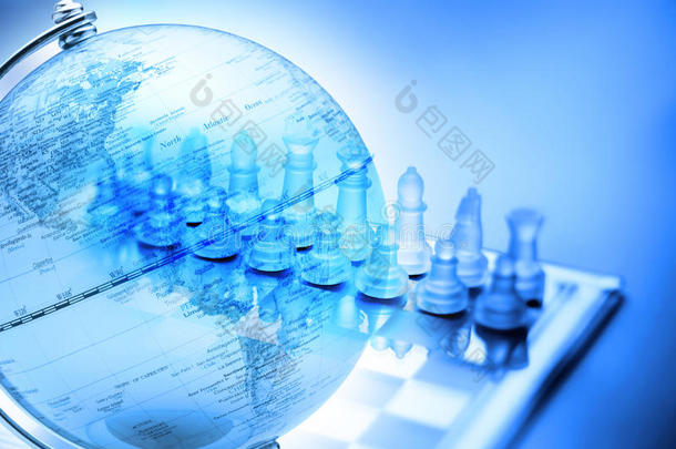 商业贸易<strong>全球战略</strong>国际象棋背景