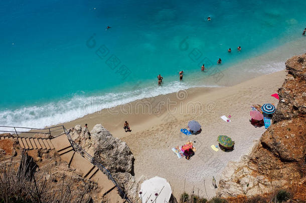 海滩希腊岛卡茨基莱夫卡达