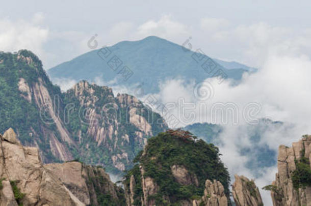 黄山（黄山）黄山的云景形象，中国。