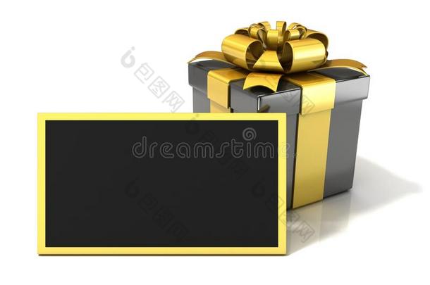 黑色优雅礼品盒，黑色空白礼品卡