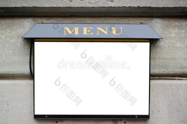 墙上有空餐厅菜单标志