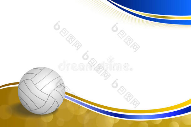 背景抽象运动排球蓝黄色球框插图