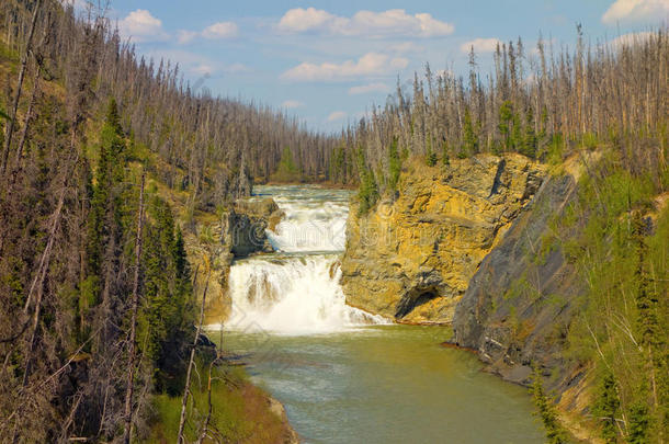 加拿大北部的瀑布