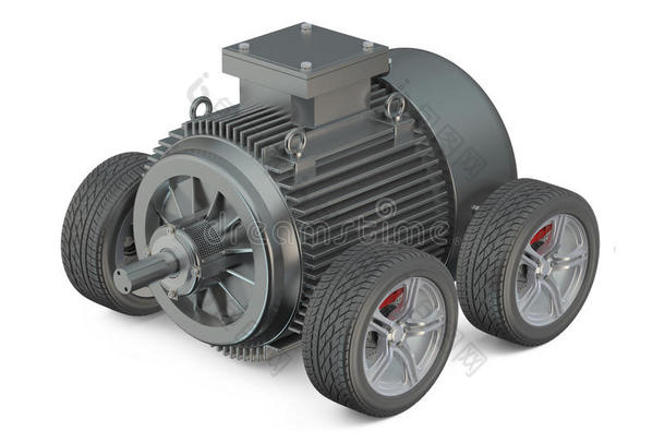 电动汽车三维概念-电机在车轮上