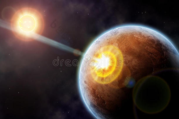 彗星撞击沙漠星球
