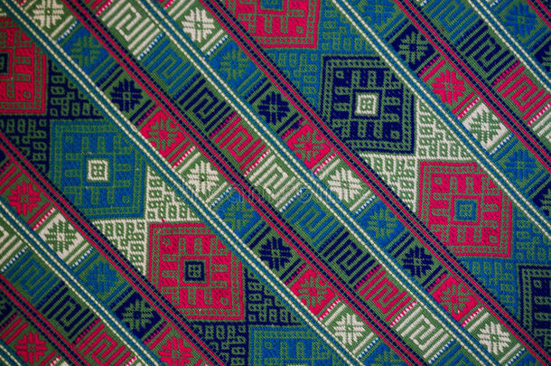 手工编织纺织背景，不丹
