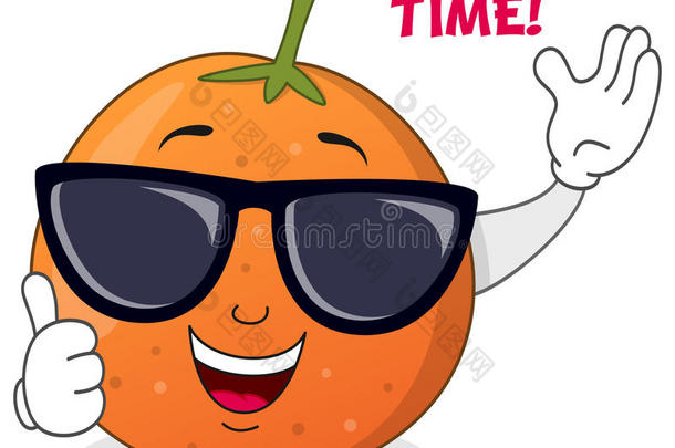 凉爽的夏季橙色带太阳镜