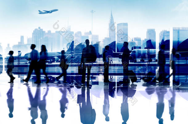 商务人士旅行出发机场乘客概念
