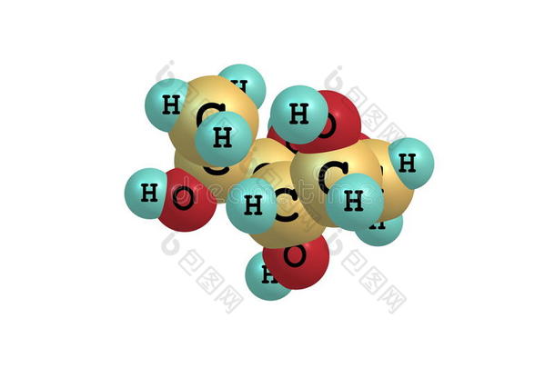 在白色上分离的岩<strong>藻</strong>糖醇分子