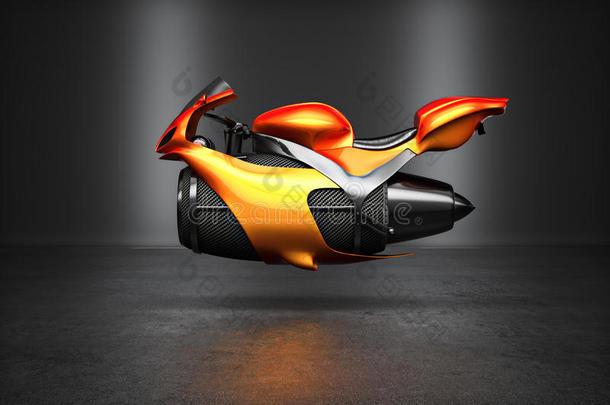 定制橙色未来派涡轮喷气自行车