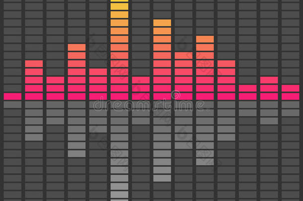 抽象声波均衡器。 音频脉冲音乐