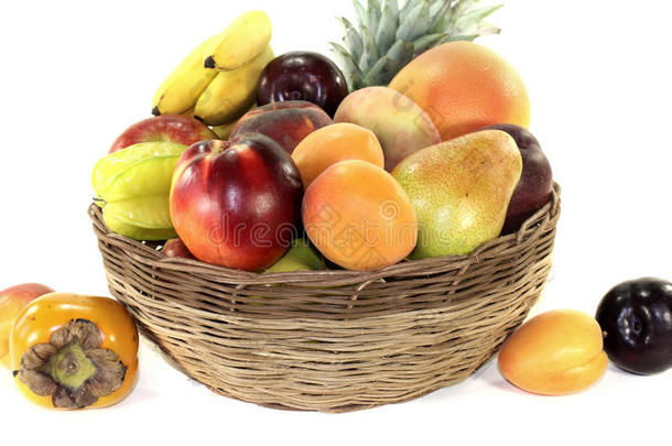 水果篮，有各种五颜六色的水果