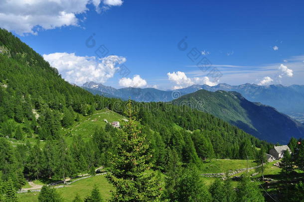 高山山脉景观。 瓦尔迪夫雷德罗，意大利阿尔卑斯山