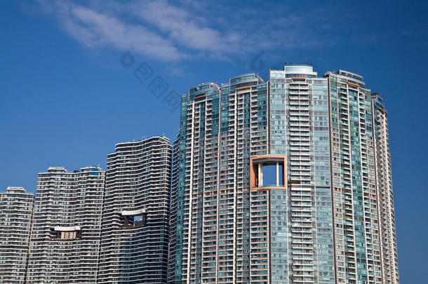 公寓建筑学亚洲块蓝色