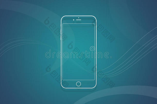 横幅蓝色电子学形象苹果手机