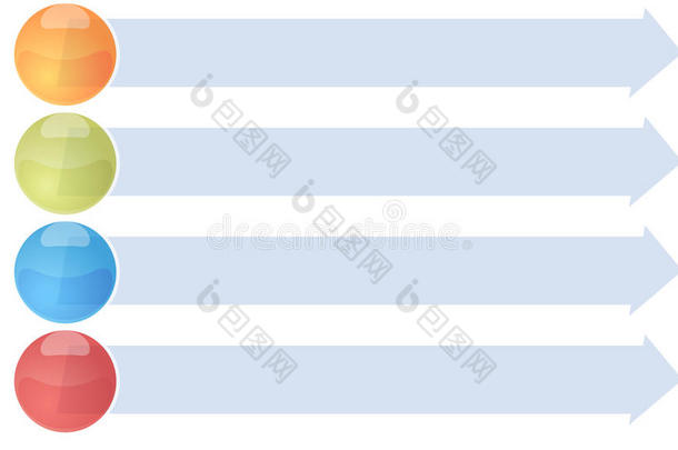 四个空白业务图箭头列表插图