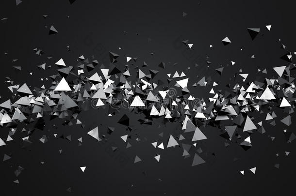 飞行金字塔的抽象三维渲染