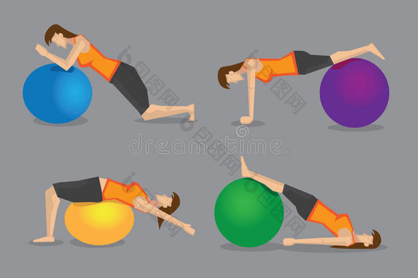 <strong>健身计划</strong>与运动球矢量插图