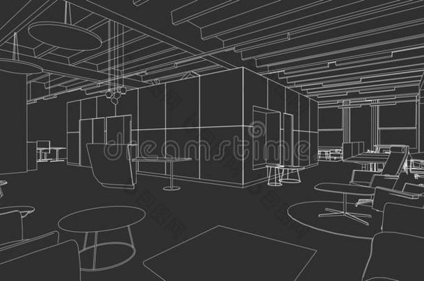 公寓建筑的建筑学黑色蓝图